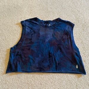 Free People Inspire Tank Inked Blue Tie Dye Print {Size M}